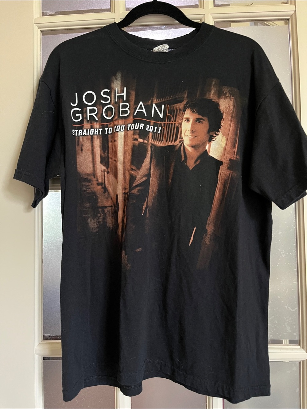 Large Anvil Black Graphic Josh Groban Tour T‑Shirt